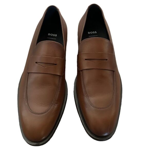 BOSS Derreck Penny Loafer in Brown main image 9